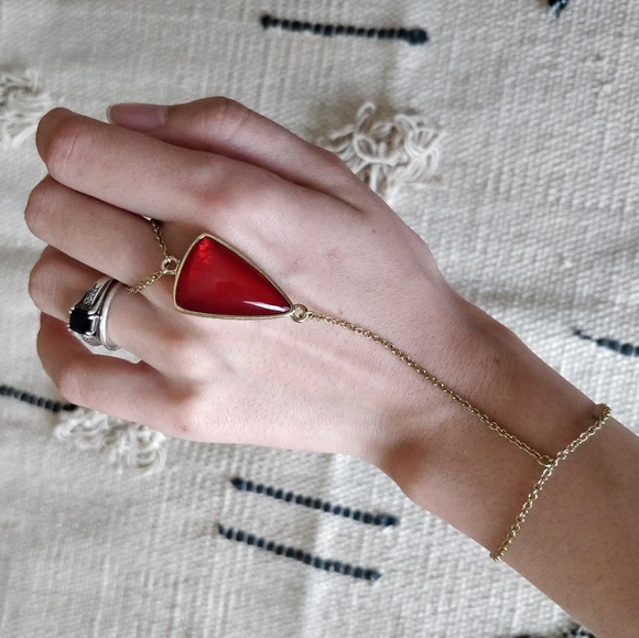 Urban Outfitters Jewelry - Urban Outfitter Boho Red Gem Bracelet